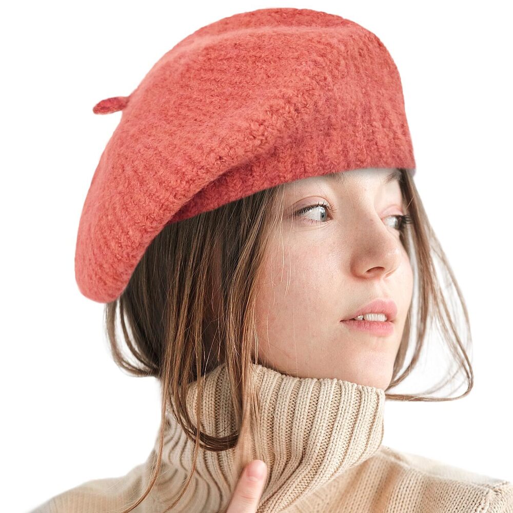 5728 Winter Beret Hat For Women Wool Blending Beanie French Style Thick